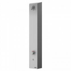 Sanela - Nerezový sprchový panel s integrovaným piezo ovládáním a termostatickým ventilem, 6 V